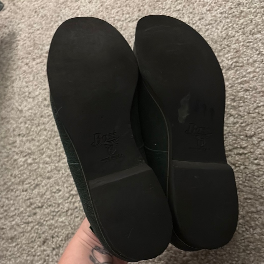 G.H. Bass & Co. Vintage Dark Green Suede Loafers - Picture 4 of 6